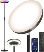 Keepsmile Double Side Lighting Led Floor Lamp with Remote Smart App 36W/2600LM Bright Tall Standing RGB Floor Lamp